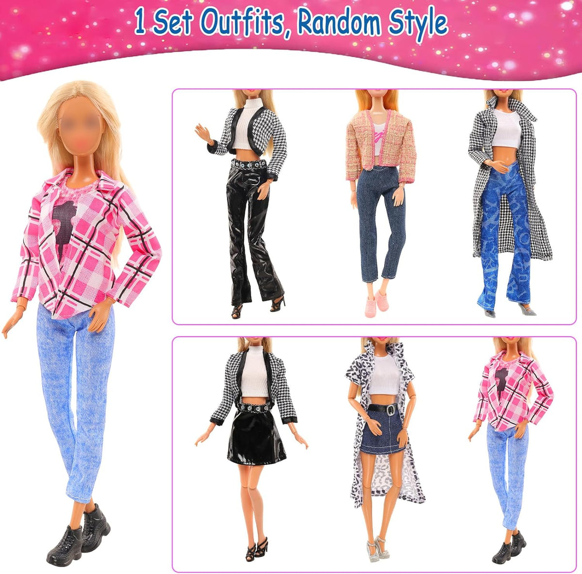 36PCS Doll Clothes and Accessories for 11.5 Inch Barbie Doll