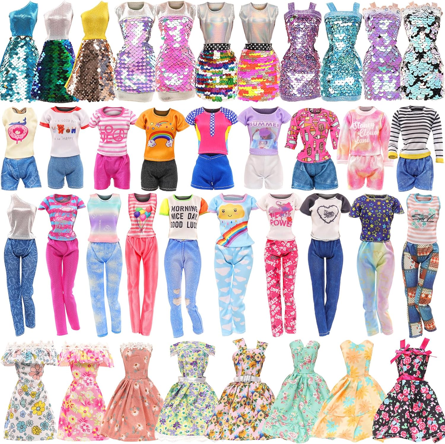 10PCS Doll Clothes for 11.5 Inch Barbie Doll