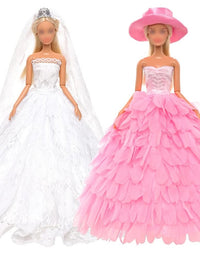 2 Sets of Wedding Dresses for 11.5 Inch Barbie Doll
