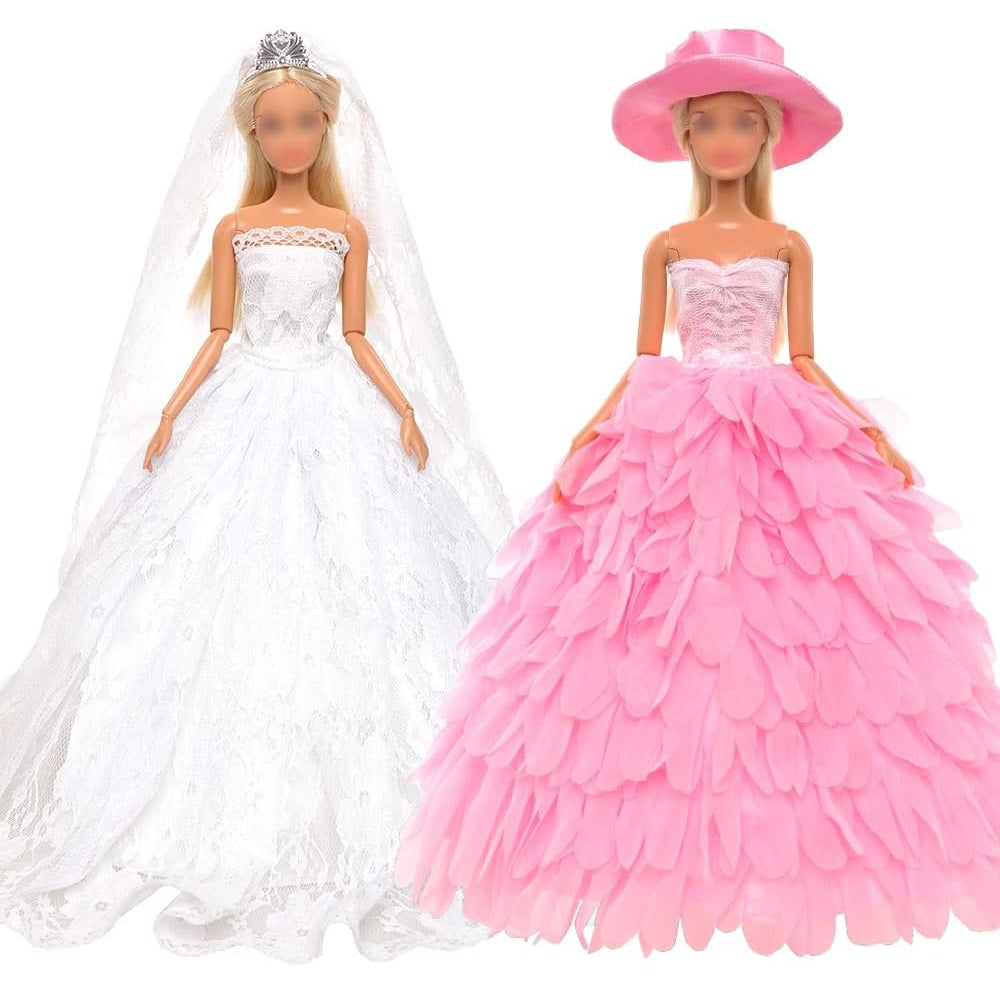 2 Sets of Wedding Dresses for 11.5 Inch Barbie Doll