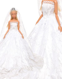 2 Sets of Wedding Dresses for 11.5 Inch Barbie Doll
