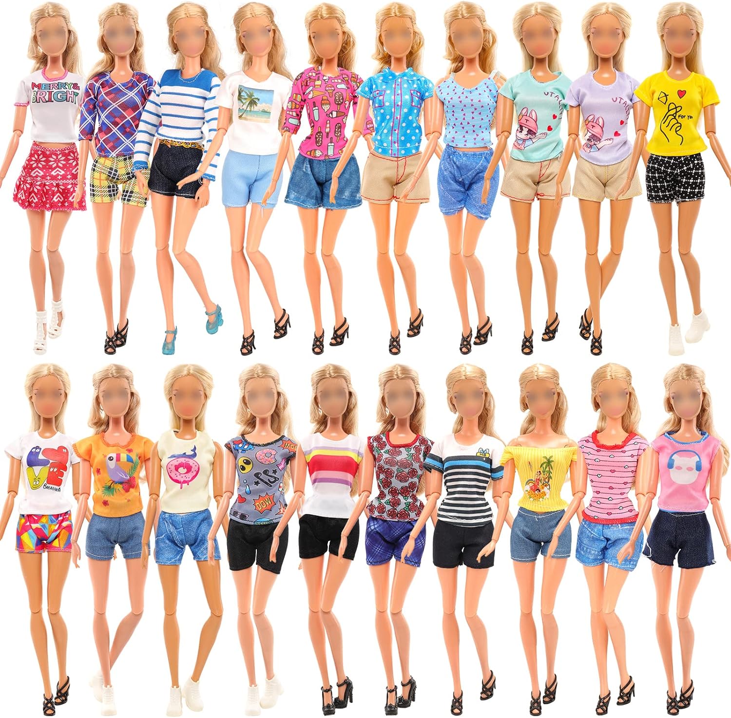 20PCS Doll Clothes and Accessories for 11.5 Inch Barbie Doll