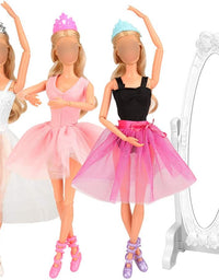 3 Sets of Ballerina Doll Dresses and Accessories for 11.5 Inch Barbie Doll
