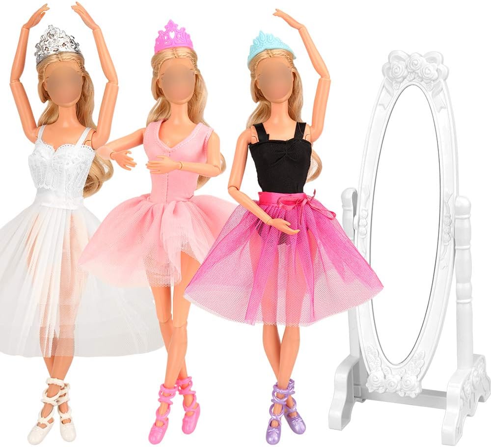 3 Sets of Ballerina Doll Dresses and Accessories for 11.5 Inch Barbie Doll