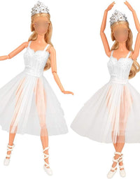 3 Sets of Ballerina Doll Dresses and Accessories for 11.5 Inch Barbie Doll
