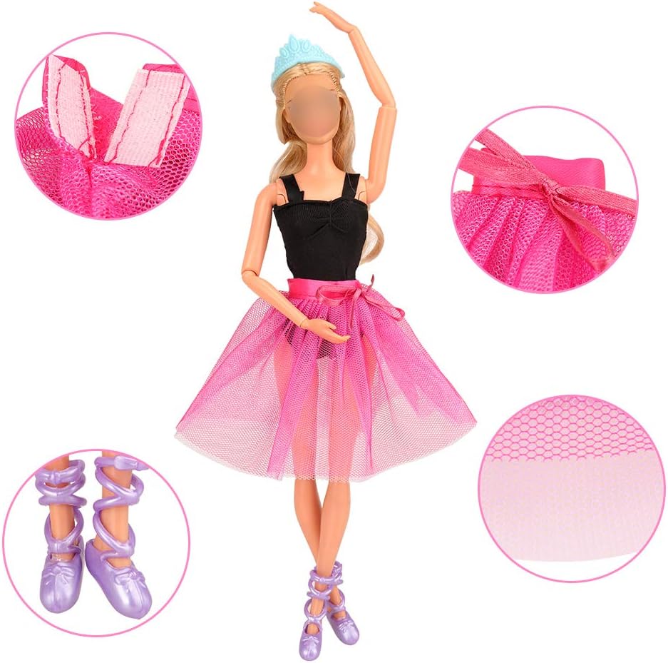 3 Sets of Ballerina Doll Dresses and Accessories for 11.5 Inch Barbie Doll