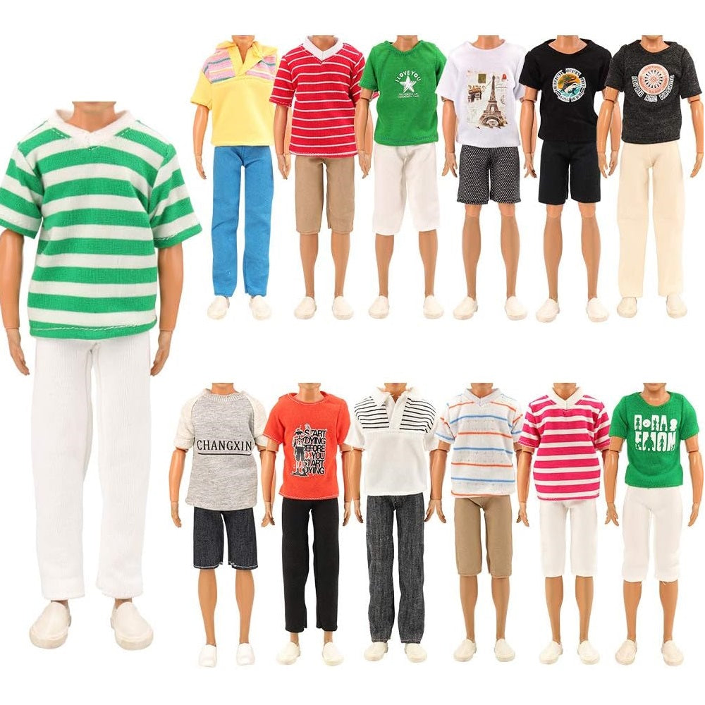 3 Sets of Fashion Clothes and Trousers for 12 Inch Ken Doll