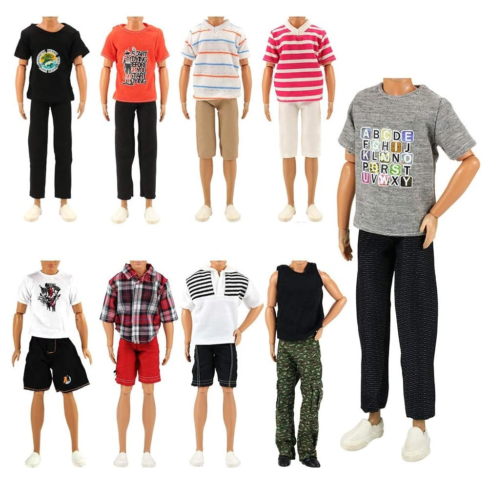 3 Sets of Fashion Clothes and Trousers for 12 Inch Ken Doll