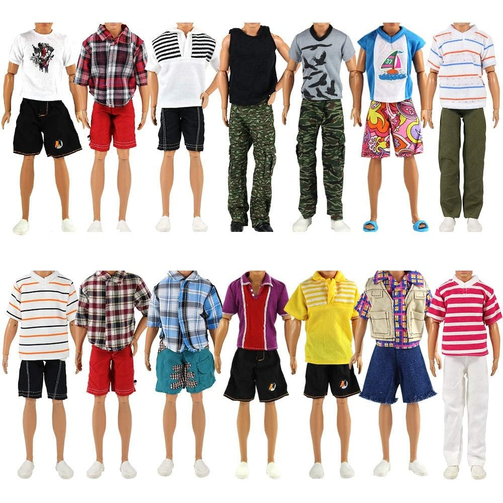 3 Sets of Fashion Clothes and Trousers for 12 Inch Ken Doll