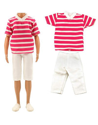 3 Sets of Fashion Clothes and Trousers for 12 Inch Ken Doll
