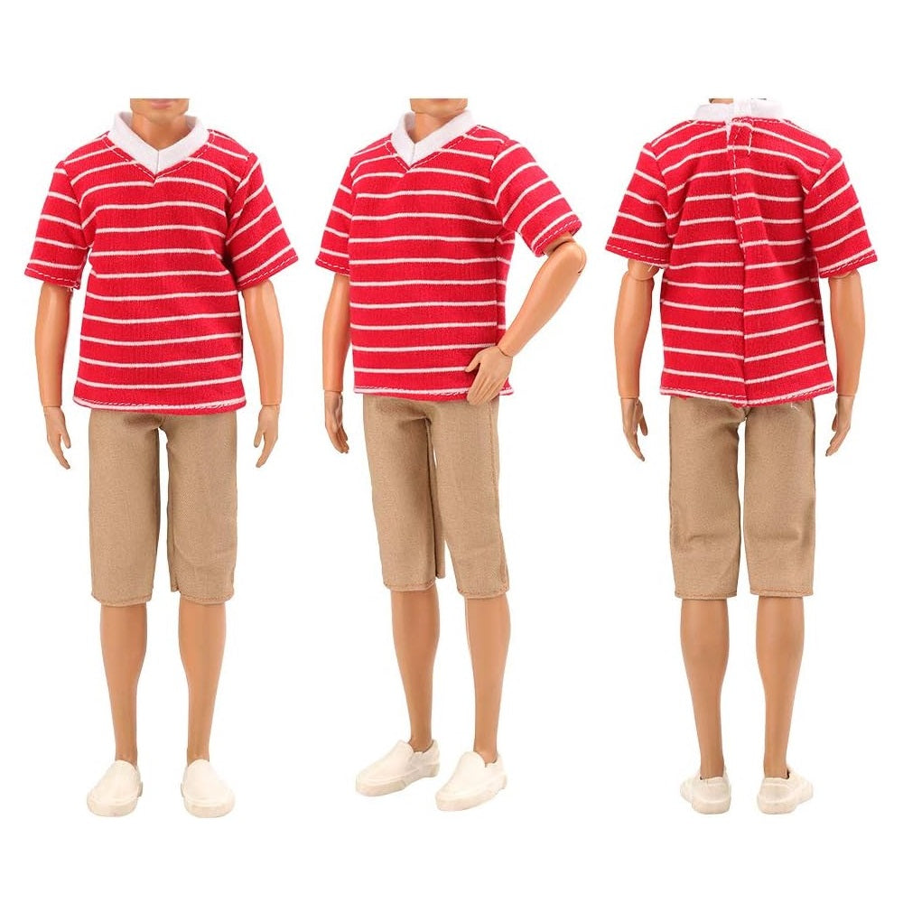 3 Sets of Fashion Clothes and Trousers for 12 Inch Ken Doll