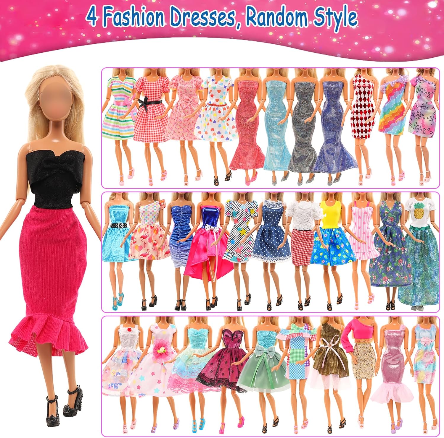 36PCS Doll Clothes and Accessories for 11.5 Inch Barbie Doll