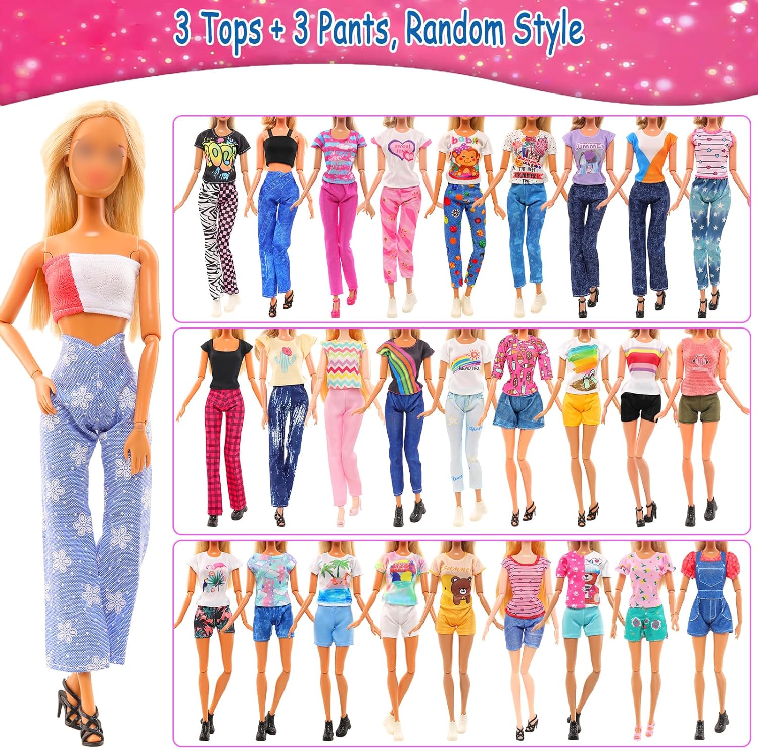 36PCS Doll Clothes and Accessories for 11.5 Inch Barbie Doll