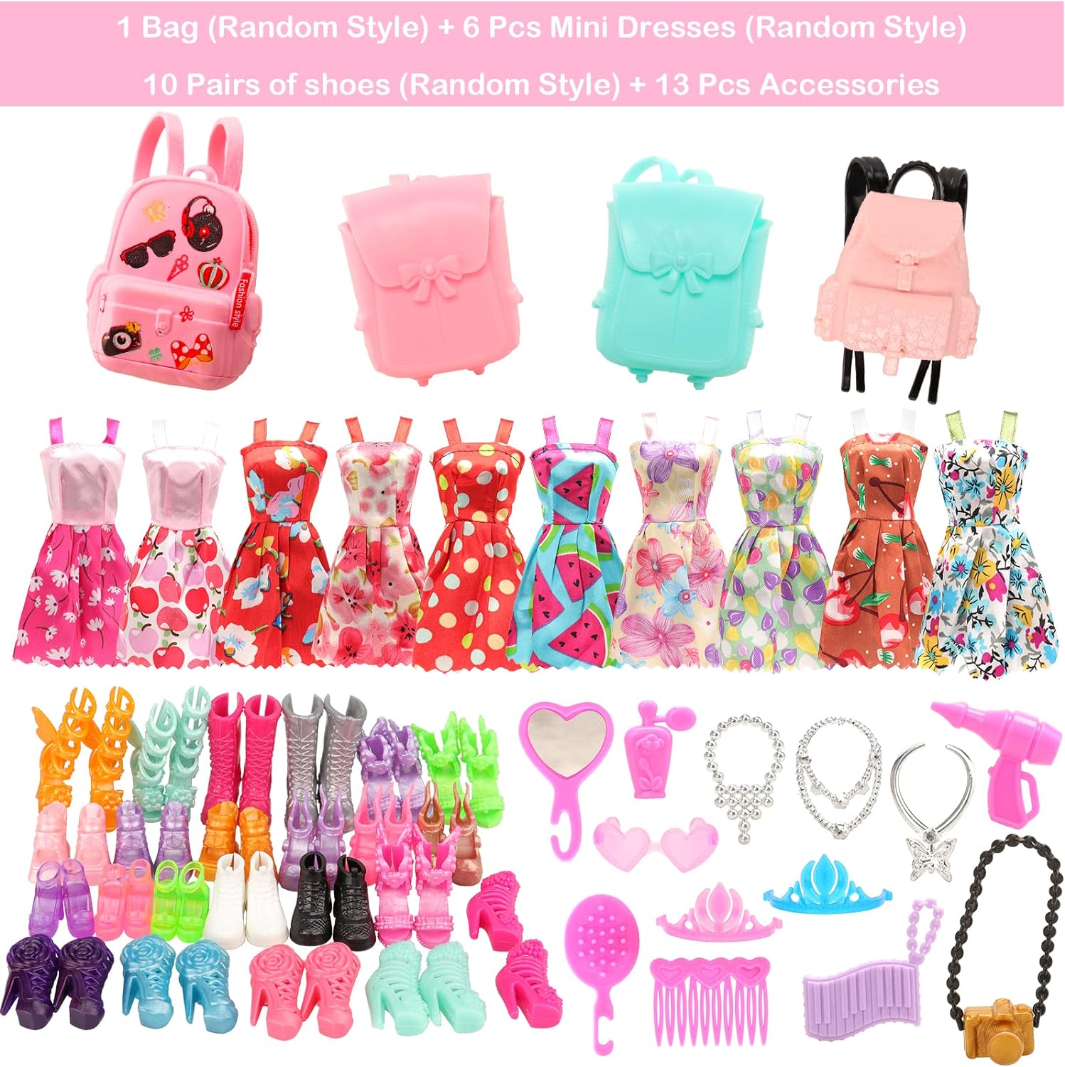 36PCS Doll Clothes and Accessories for 11.5 Inch Barbie Doll