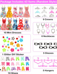 43PCS Doll Clothes and Accessories for 11.5 Inch Barbie Doll
