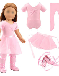 4PCS Doll Ballet Outfit and Shoes 18 Inch American Girl Doll
