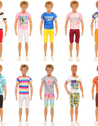 5 Sets of Fashion Clothes and Trousers for 12 Inch Ken Doll
