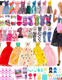 57PCS Doll Clothes and Accessories for 11.5 Inch Barbie Doll
