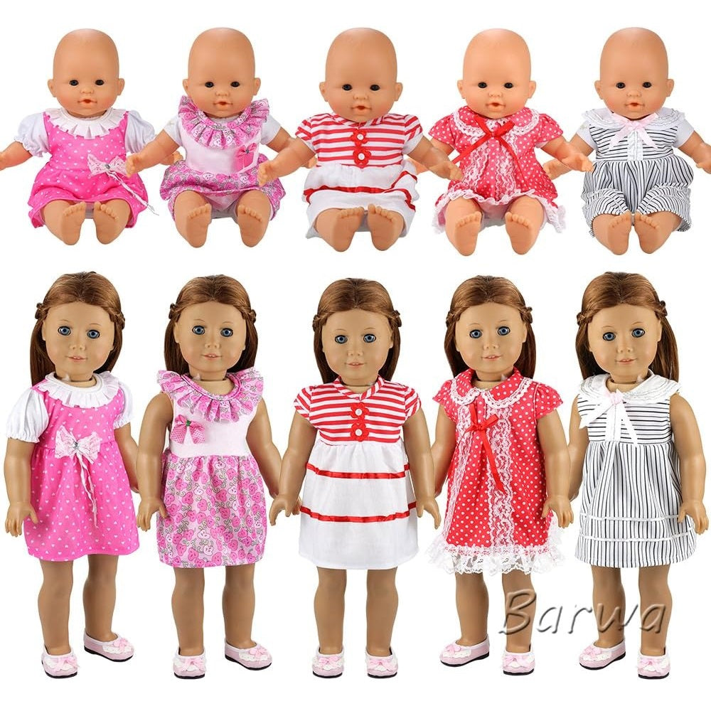 5PCS Lovely Dresses for 14 to 18 Inch Baby Girl Doll