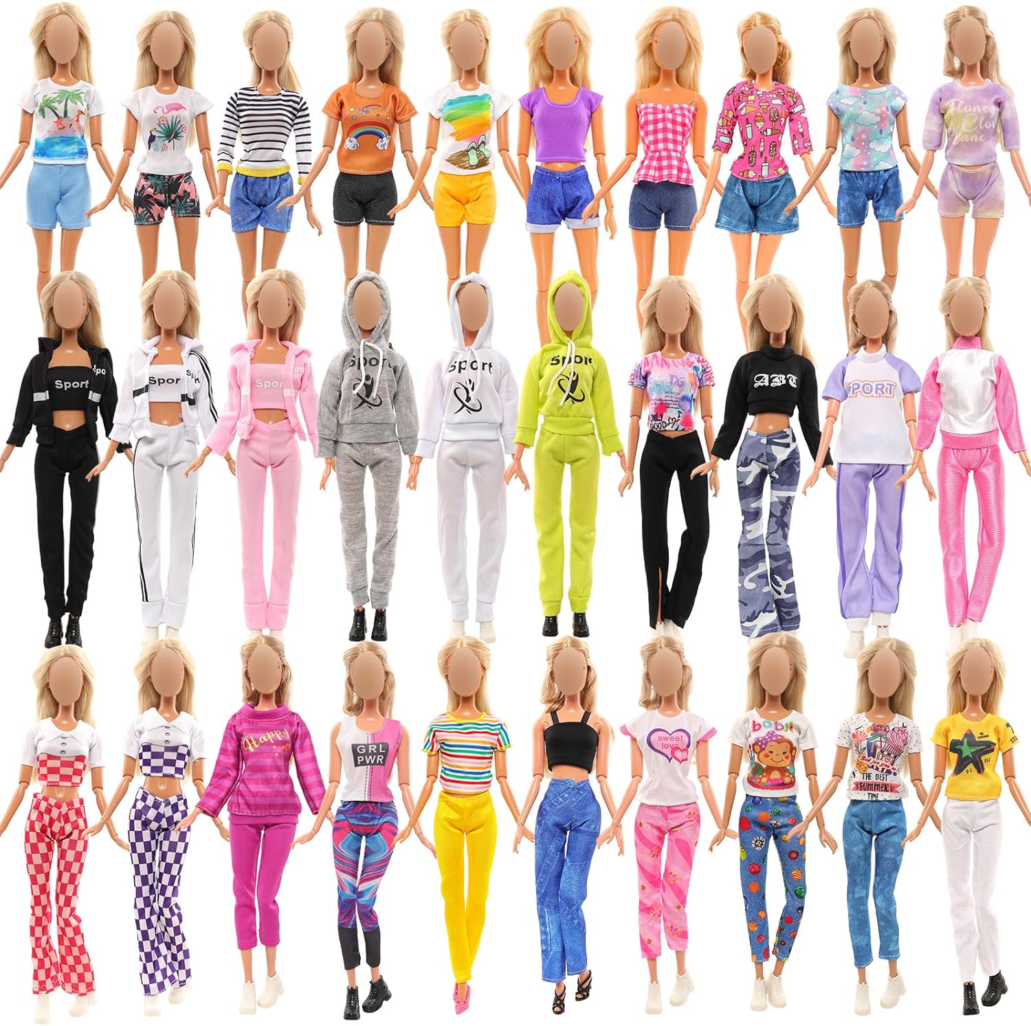 8PCS Doll Clothes for 11.5 Inch Barbie Doll Barwa Toys